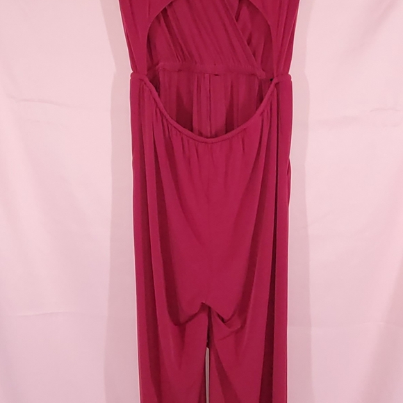 BCBGeneration crimson v-neck open-back jumpsuit, sz S - Picture 3 of 7